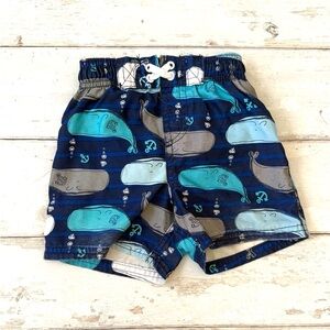 Baby Boys 18m Swimsuit Swim Trunks Shorts Whale Print Navy Blue Circo Brand